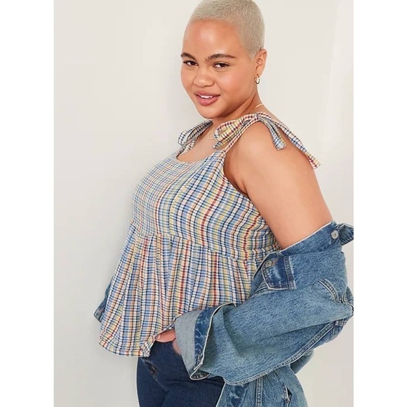 NWT Old Navy Spaghetti String Multi-Colored Crop Top XL - Picture 1 of 7